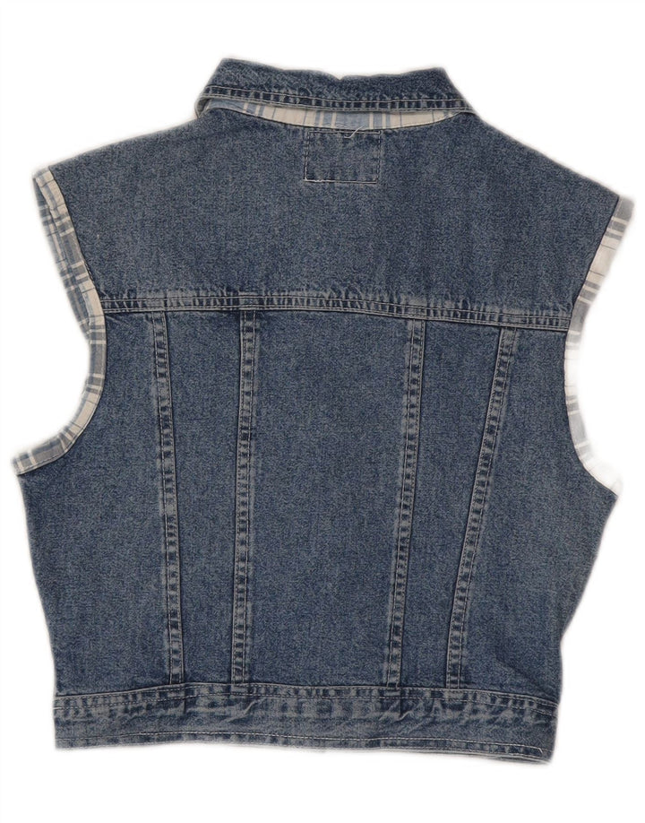 Squaw Damen Crop Denim Gilet UK 12 Mittelblaue Baumwolle