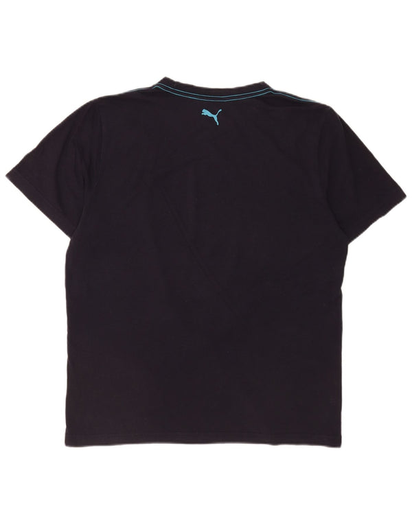 Puma Herren Grafik T-Shirt Top Large Marineblau