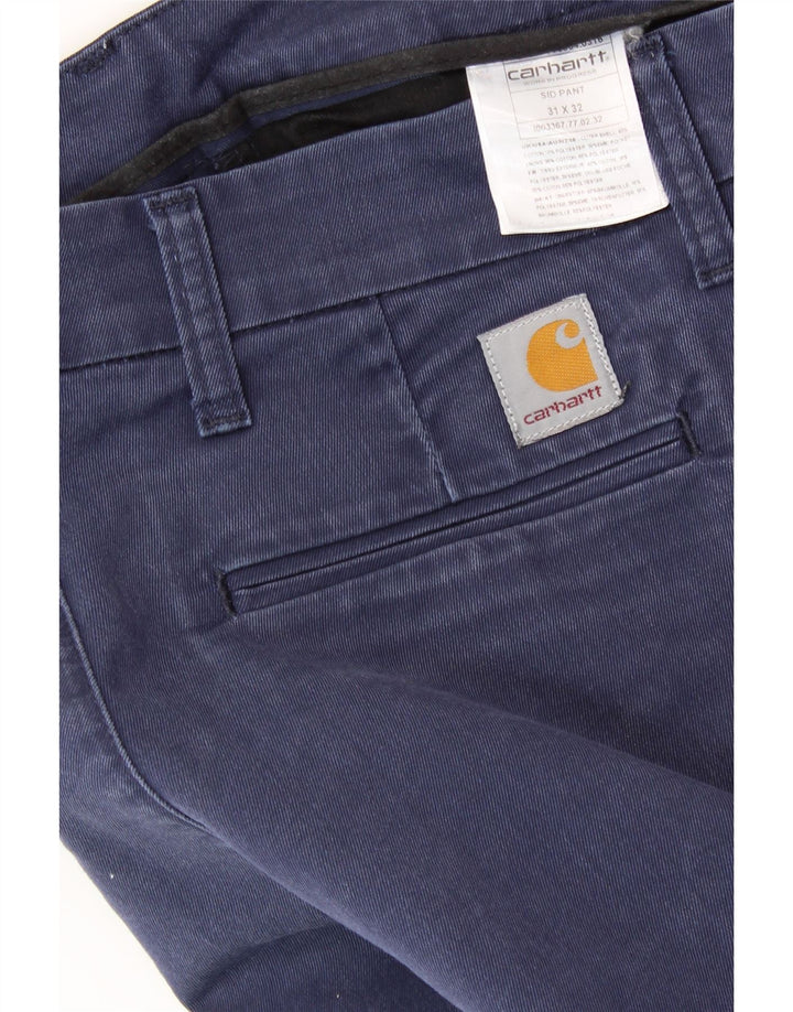CARHARTT Damen Sid Straight Chino Hose W31 L26 Marineblaue Baumwolle