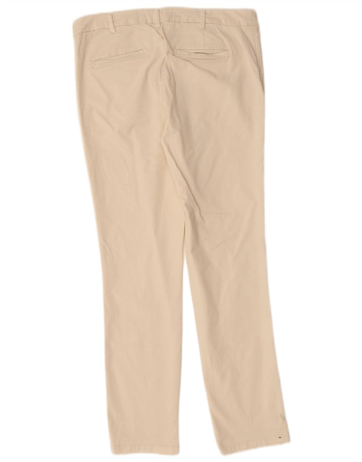 BENETTON Slim Chino-Hose für Damen, UK 12, M, W32, L28, gebrochenes Weiß, Baumwolle