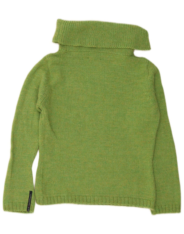 Ness Rollkragenpullover für Damen, UK 14, Größe L, grüne Wolle