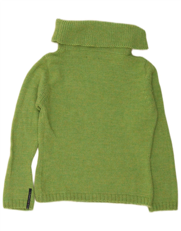 Ness Rollkragenpullover für Damen, UK 14, Größe L, grüne Wolle