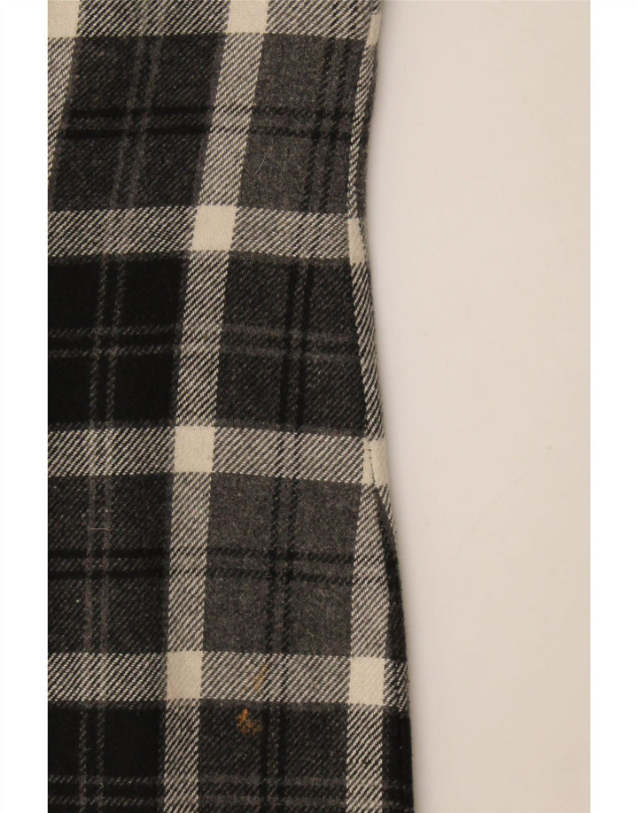 Vintage Damen Ärmelloses Etuikleid UK 12 Mittelgrau kariert