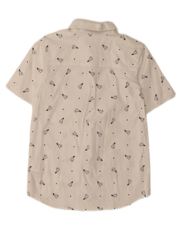CONVERSE Boys Abstract Pattern Short Sleeve Shirt 10-11 Years Medium White Vintage Converse and Second-Hand Converse from Messina Hembry 