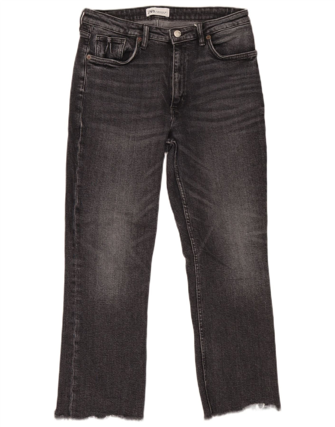 Zara Damen Straight Jeans EU 40 Medium W30 L26 Grau