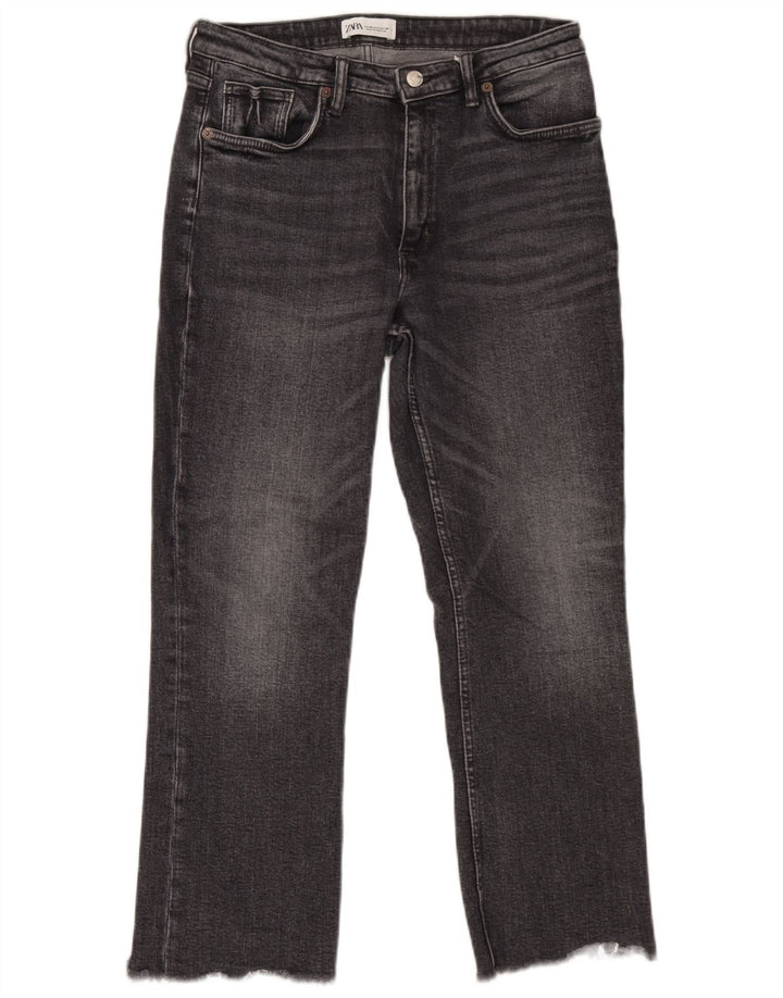 Zara Damen Straight Jeans EU 40 Medium W30 L26 Grau