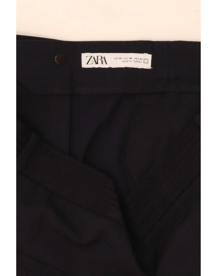 Gerade Anzughose für Damen von Zara, Größe M, W30, L30, Marineblau, Polyester