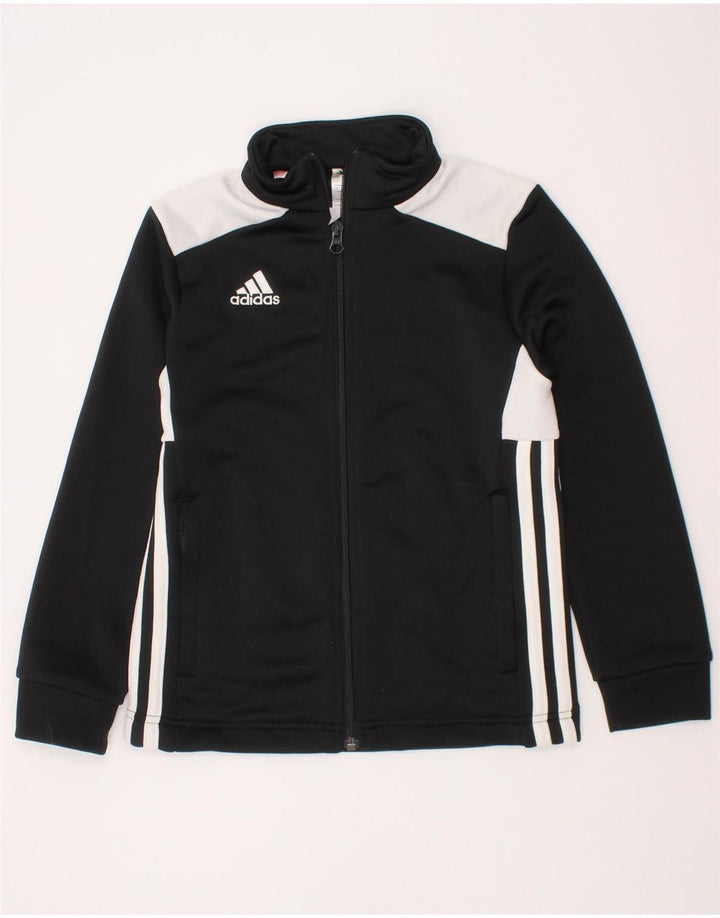 Adidas Jungen-Trainingsanzug-Top-Jacke, 7–8 Jahre, schwarzes Colourblock-Polyester