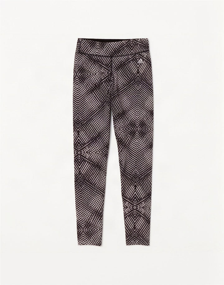 Adidas Damen Climalite Leggings UK 4/6 XS Schwarz Geometrisches Polyester