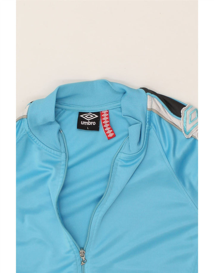 UMBRO Womens Graphic Tracksuit Top Jacket UK 16 Large Blue Polyester Vintage Umbro and Second-Hand Umbro from Messina Hembry 