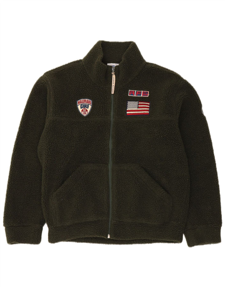 North Sails Herren-Fleecejacke mit Grafik, UK 38, mittelgrün, Polyester
