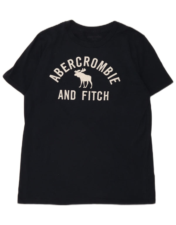 Abercrombie & Fitch Boys Graphic T-Shirt Top 15-16 Years Navy Blue Cotton
