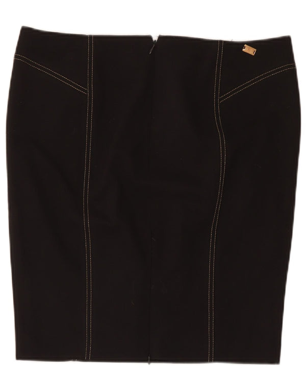 Roccobarocco Damen Bleistiftrock IT 46 Large W34 Schwarz Polyester