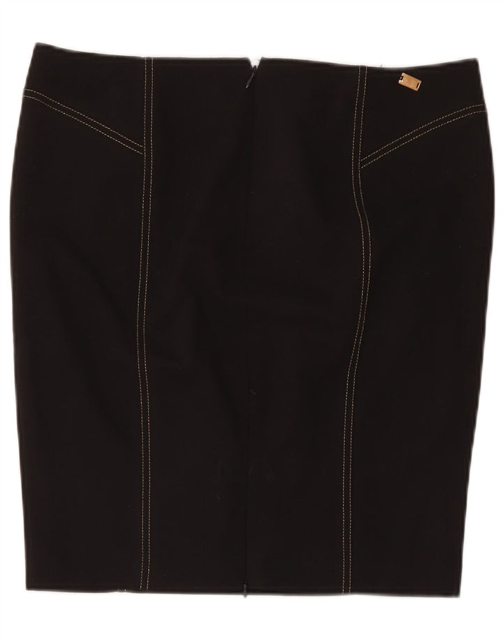 Roccobarocco Damen Bleistiftrock IT 46 Large W34 Schwarz Polyester
