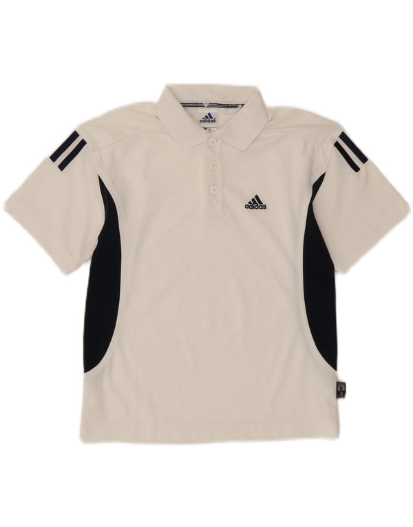 Adidas Climalite-Poloshirt für Jungen, 7–8 Jahre, weißes Colourblock-Polyester