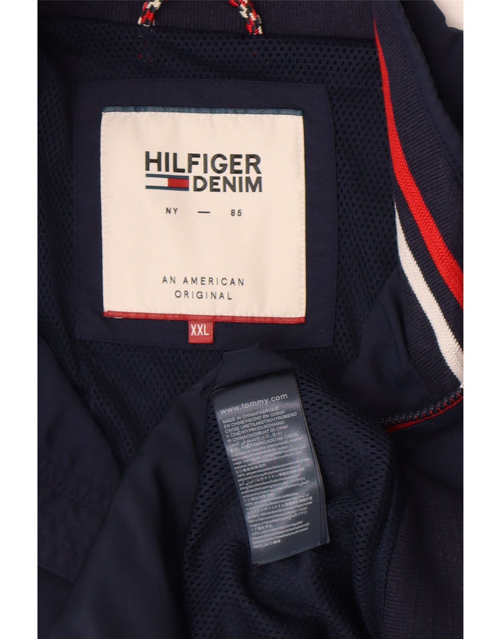 Tommy Hilfiger Herren Bomberjacke UK 44 2XL Marineblau Polyamid