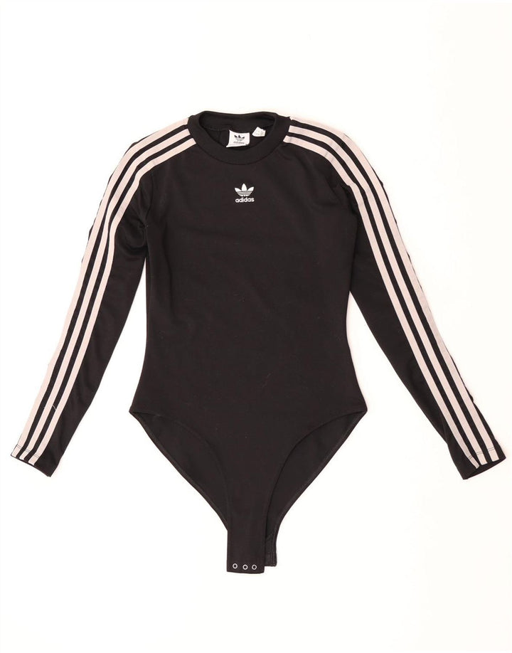 Adidas Langarm-Body für Damen, UK 8, Größe S, Schwarz, Polyester