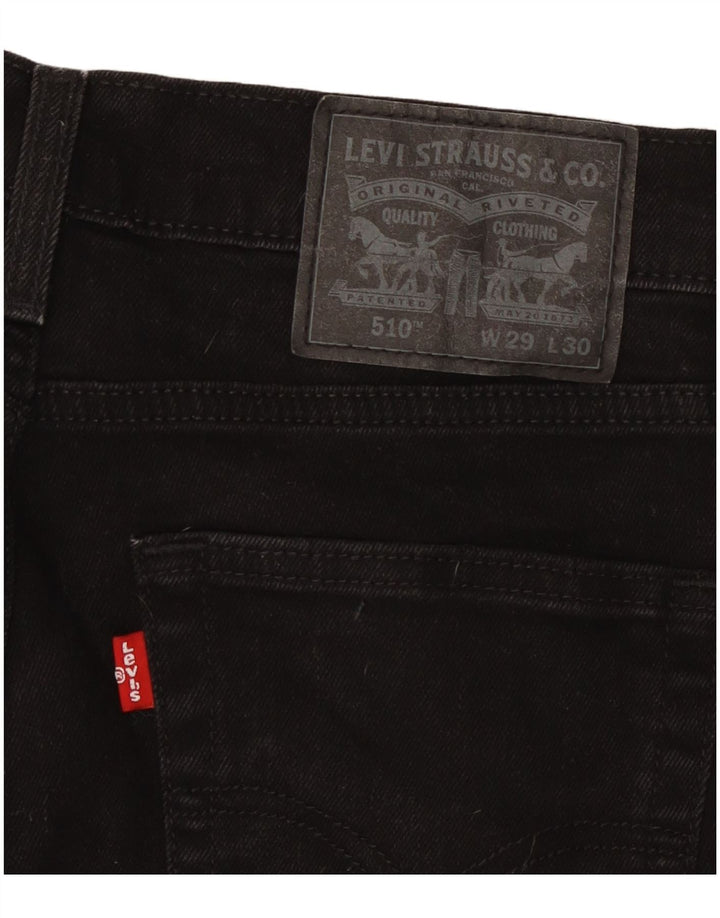 LEVI'S Damen 510 Skinny Jeans W29 L27 Schwarze Baumwolle