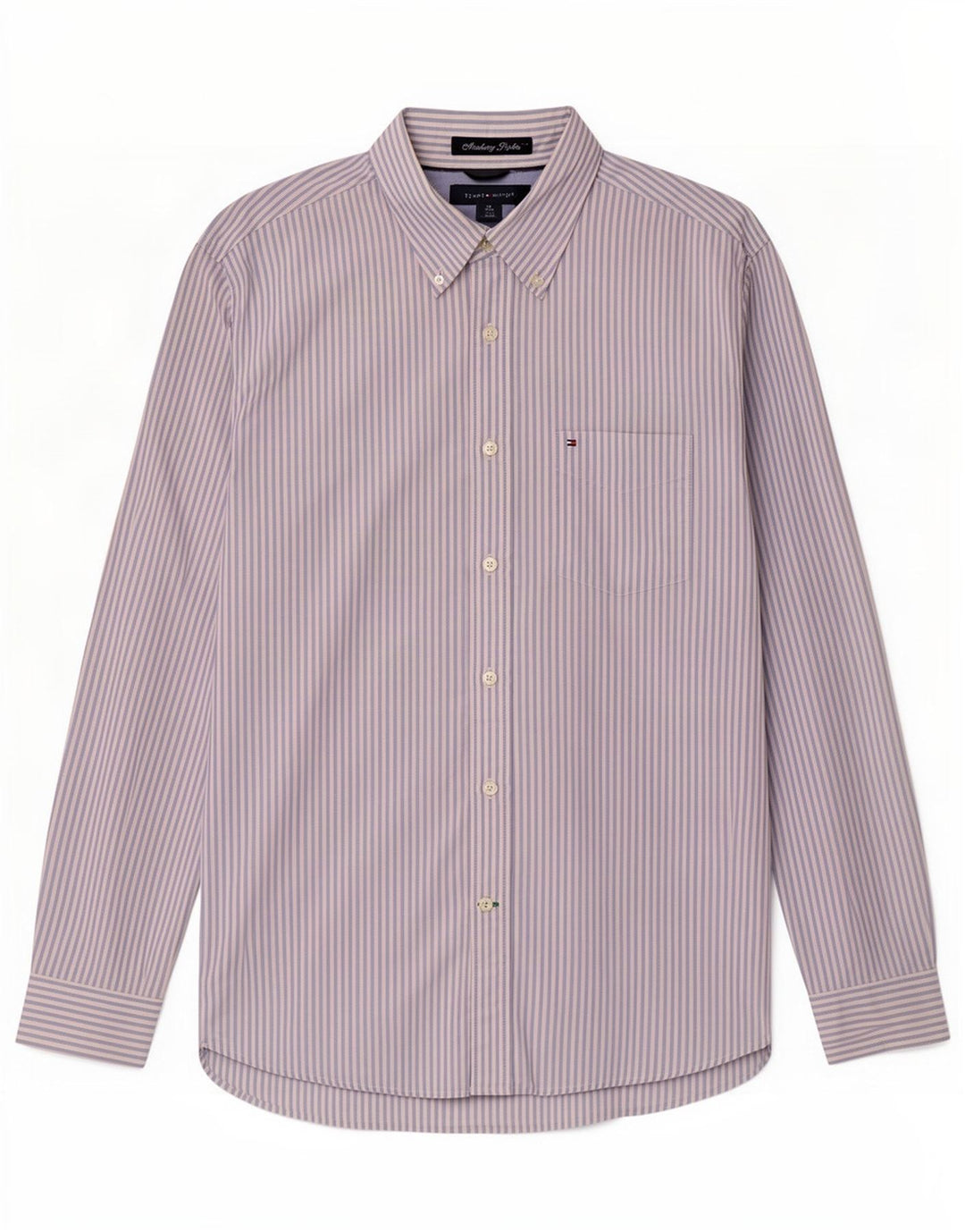 Tommy Hilfiger Herrenhemd aus mittelblauer Nadelstreifen-Baumwolle
