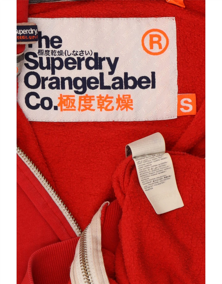 Superdry Herren-Kapuzenpullover mit Reißverschluss, Größe S, Rot, Baumwolle