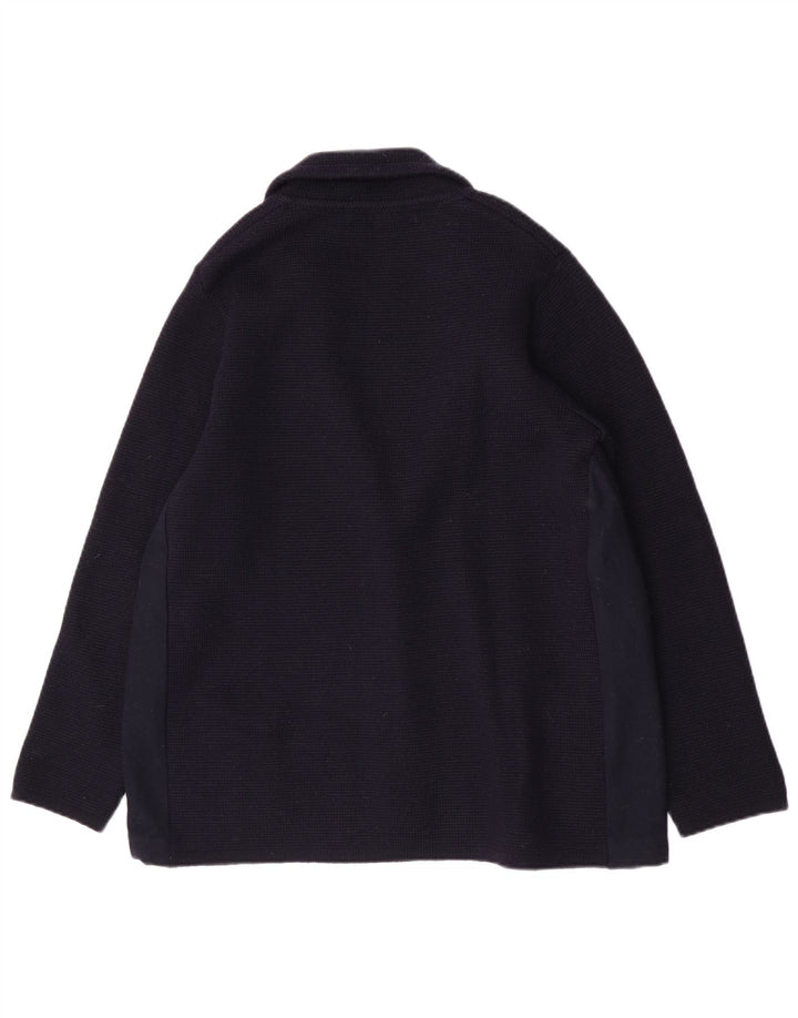 Vintage Damen 2-Knopf-Blazerjacke UK 12 Medium Navy Blue