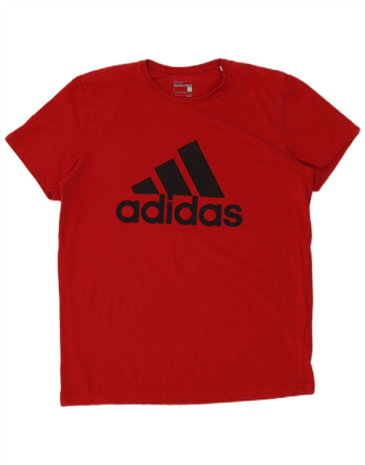 ADIDAS Herren Climalite Graphic T-Shirt Top Große rote Baumwolle
