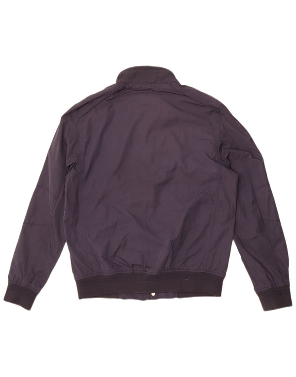 Zara Herren Bomberjacke UK 40 Large Marineblau Polyester