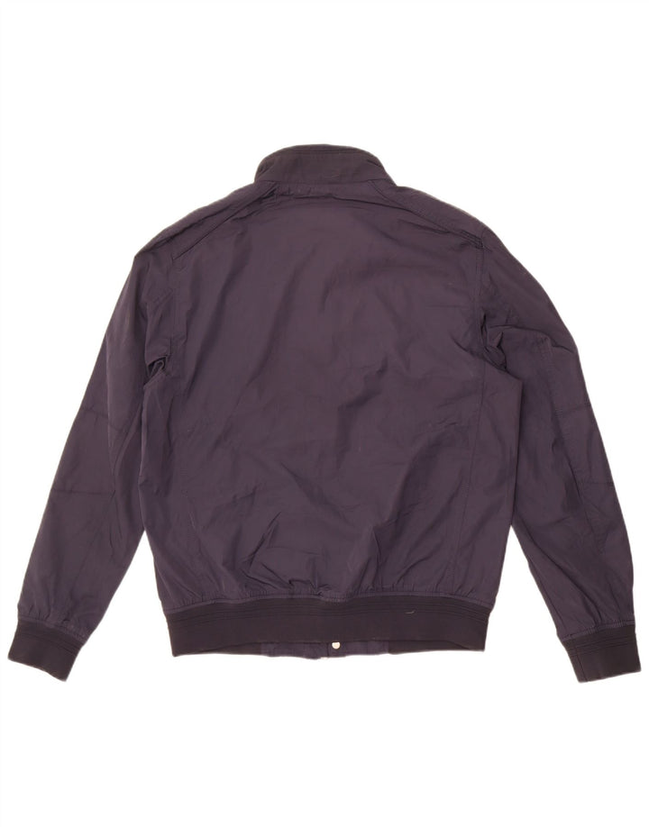 Zara Herren Bomberjacke UK 40 Large Marineblau Polyester