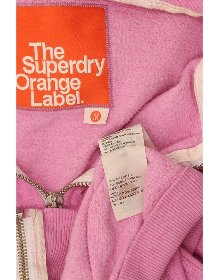 Superdry Damen-Kapuzenpullover mit Reißverschluss, UK 14, mittelrosa, Polyester