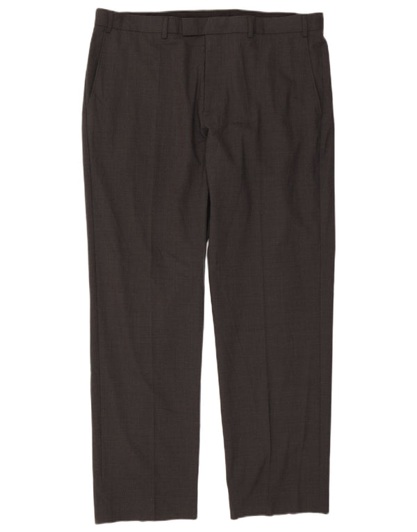 Marks & Spencer Herren-Anzughose in normaler Passform, W38, L31, schwarze Wolle