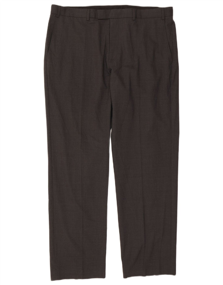 Marks & Spencer Herren-Anzughose in normaler Passform, W38, L31, schwarze Wolle