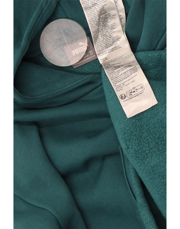 PUMA Mädchen Loose Fit Graphic Hoodie Pullover 13–14 Jahre, grüne Baumwolle