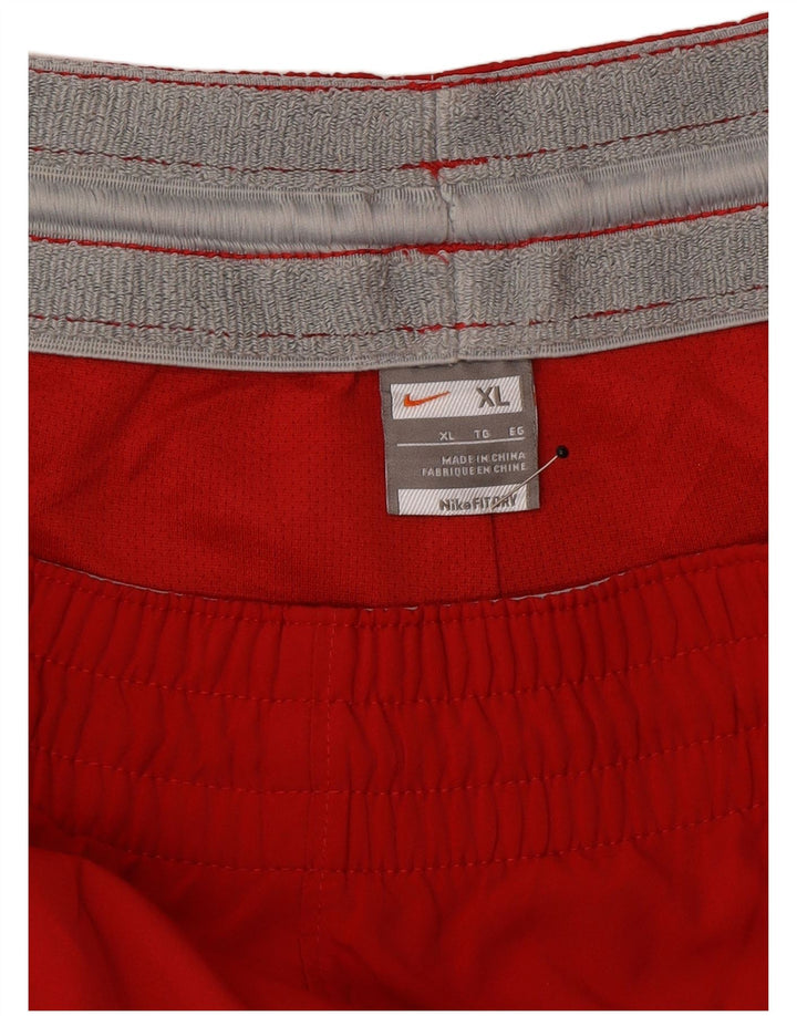 Nike Herren Dri Fit Trainingshose XL, rotes Polyester