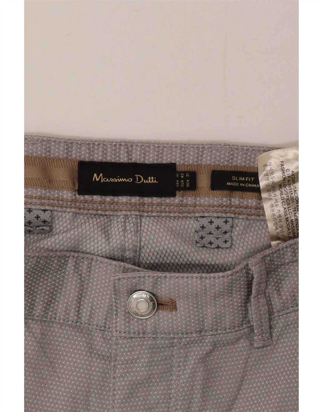 Massimo Dutti Herren Chinohose EU 40 Medium W31 L30 Grau gefleckt