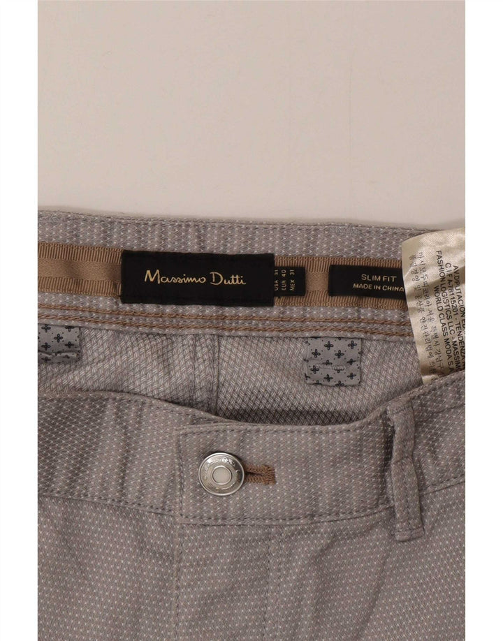 Massimo Dutti Herren Chinohose EU 40 Medium W31 L30 Grau gefleckt