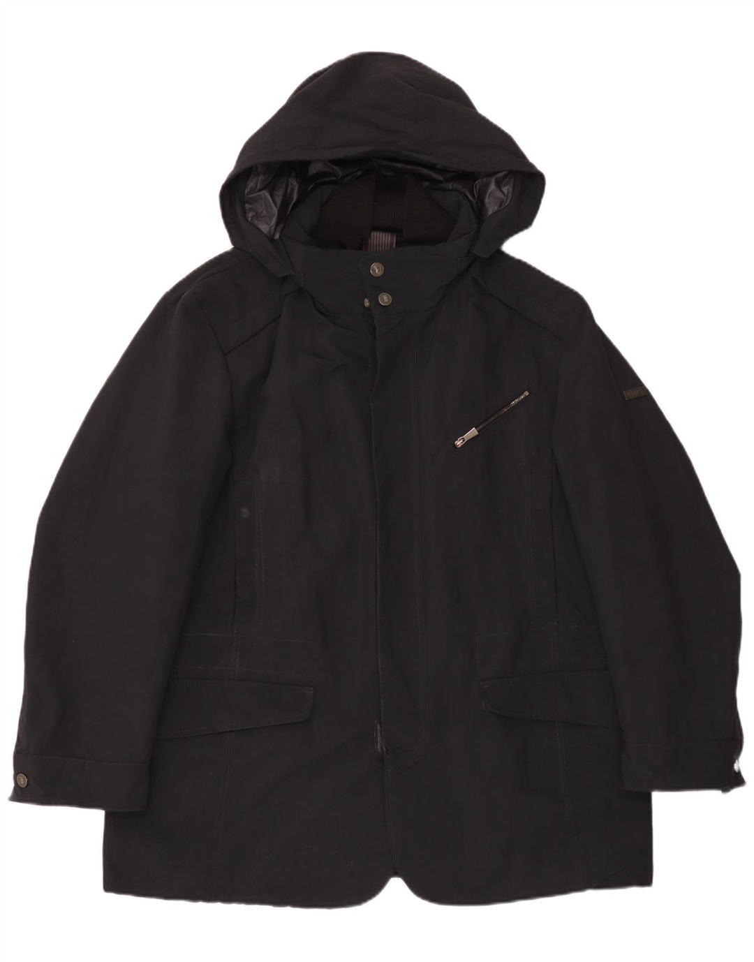 Trussardi Herren-Windbreakerjacke mit Kapuze IT 56 3XL Schwarz Polyamid