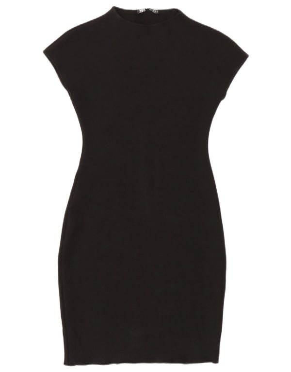 Zara Damen, figurbetontes Kleid, Gr. 8, Schwarz