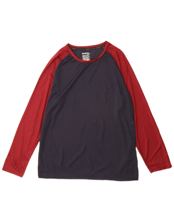 Mountain Warehouse Herren-Oberteil, langärmlig, XL, Marineblau, Farbblock-Polyester