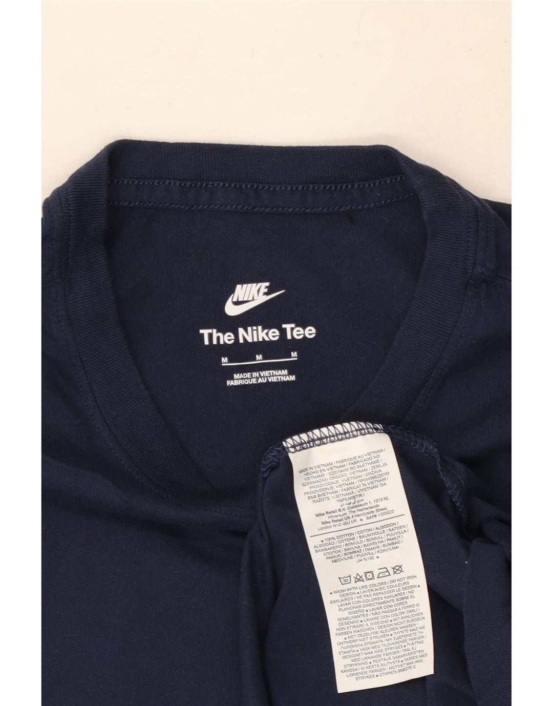 Nike Herren-T-Shirt-Oberteil, mittelgroß, marineblau, Baumwolle