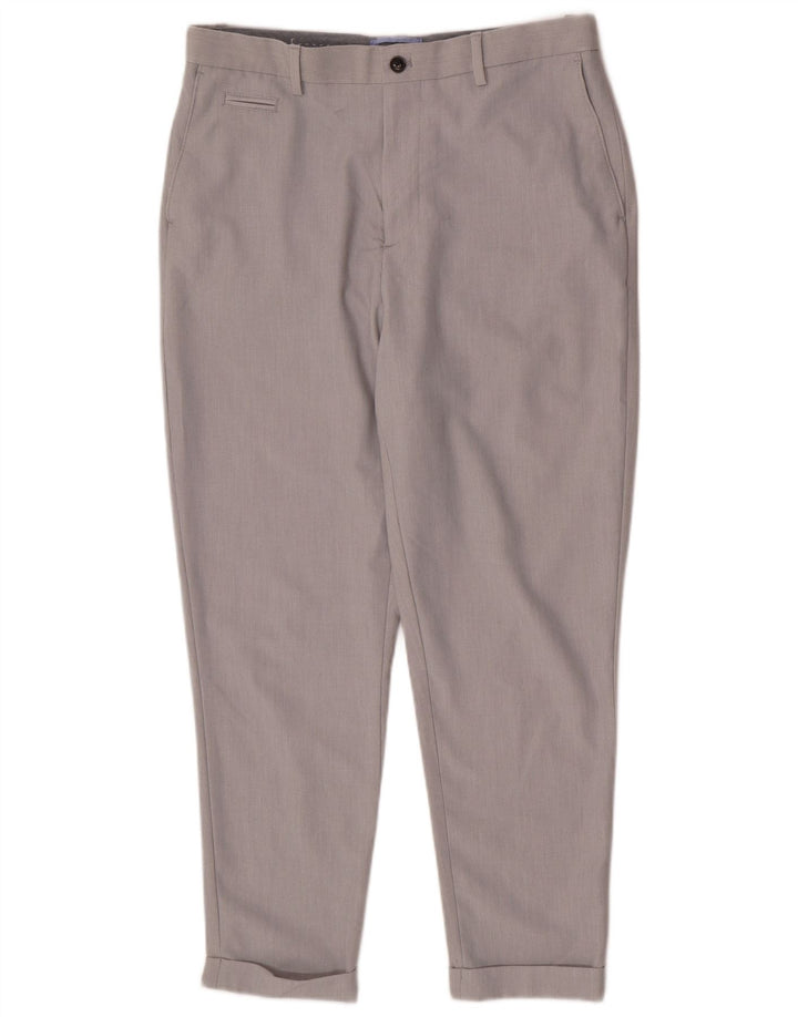 Zara Herren Tapered Regular Chino Hose EU 40 Medium W31 L25 Grau