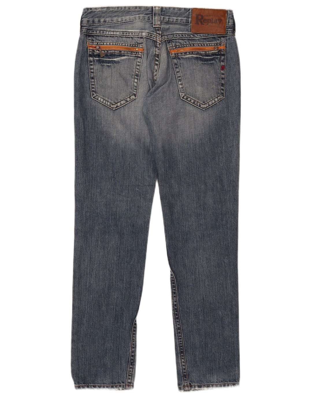 Replay Damen Straight Jeans W28 L30 Blaue Baumwolle