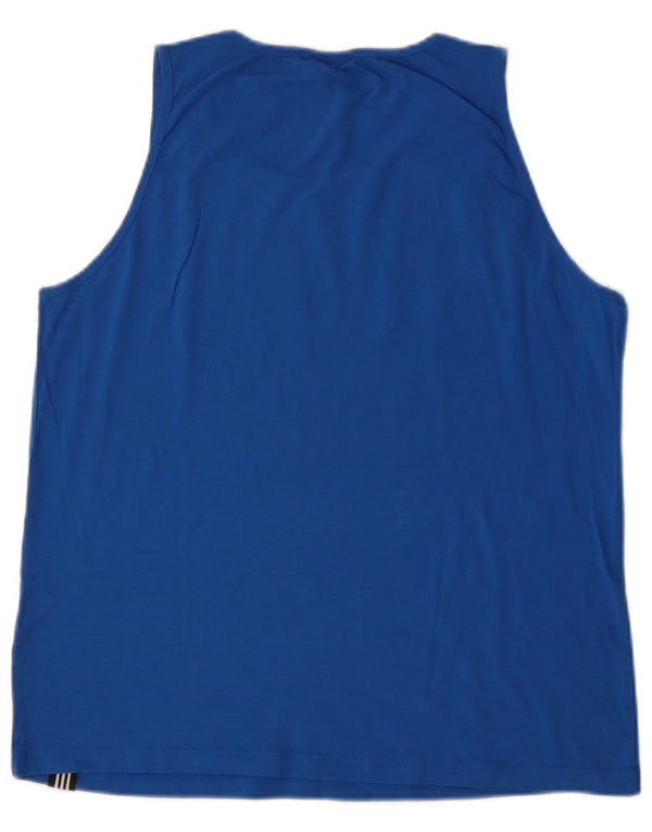 Adidas Damen Graphic Vest Top UK 20/22 XL Blaue Baumwolle