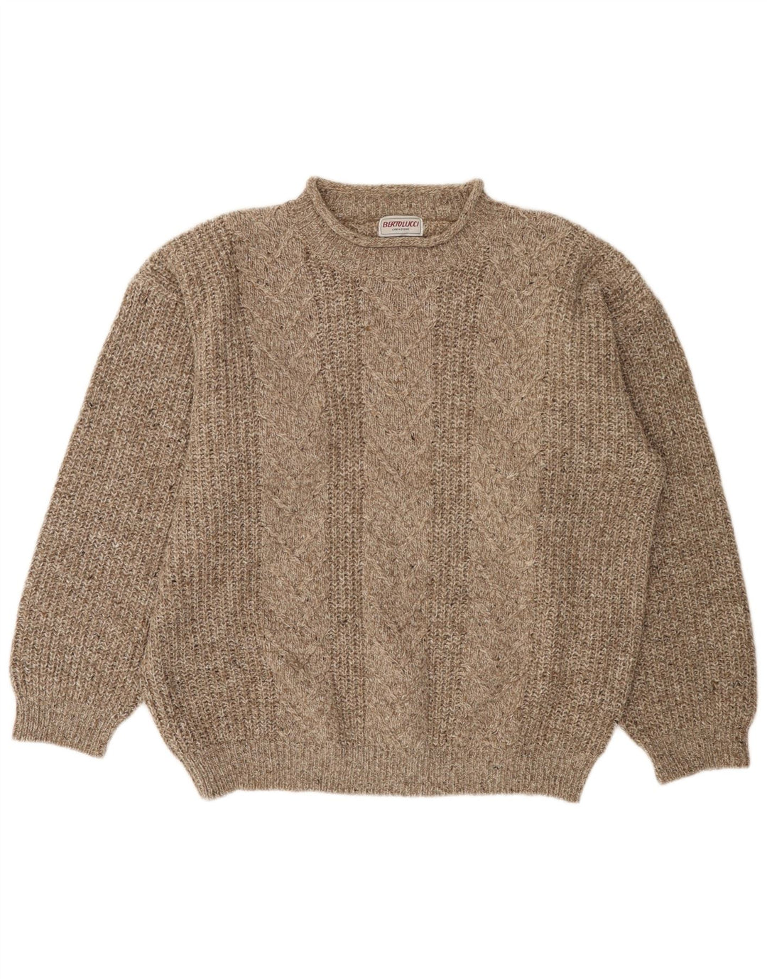 BERTO LUCCI Herren-Pullover mit Rundhalsausschnitt, XL, grau gestreift