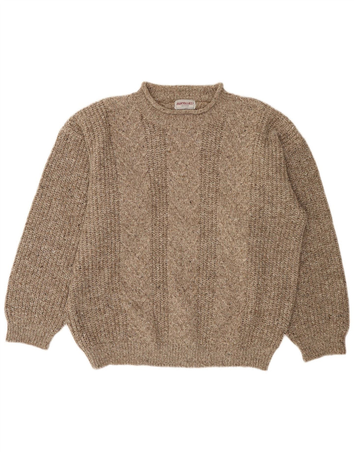 BERTO LUCCI Herren-Pullover mit Rundhalsausschnitt, XL, grau gestreift