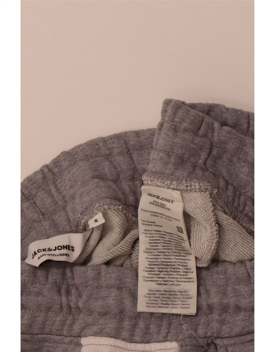 JACK & JONES Herren-Sportshorts mit Grafik, Größe S, Grau, Colourblock-Baumwolle