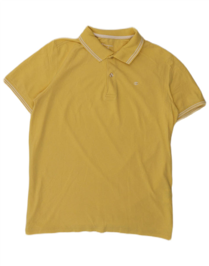 CHAMPION Herren Easy Fit Poloshirt Mittelgelbe Baumwolle