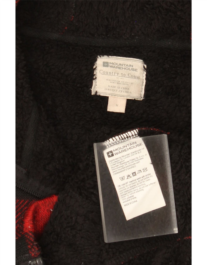 Mountain Warehouse Herren-Sherpa-Kapuzenpullover mit Reißverschluss, mittelrot, kariert