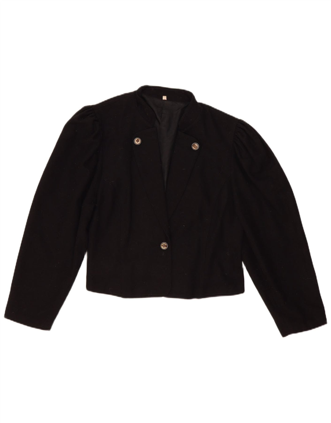 Vintage Damen 1 Knopf Blazer Jacke IT 44 Mittelschwarze Wolle
