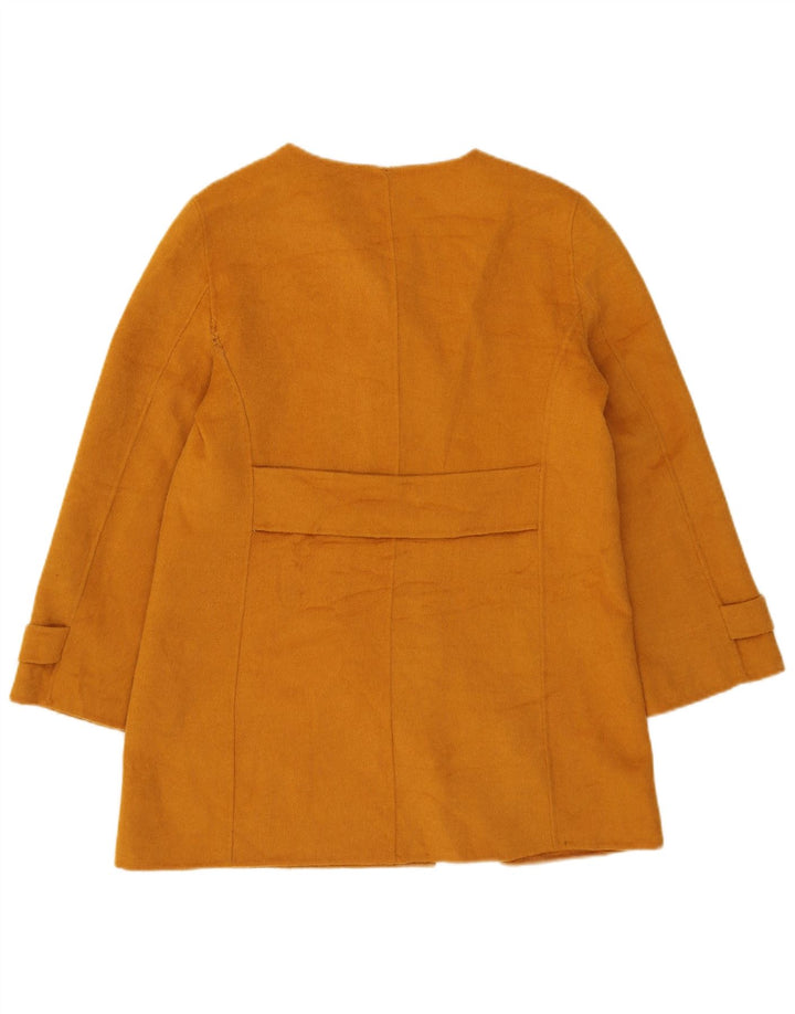 Kurzer zweireihiger Damenmantel von Zara, UK 14, Größe L, gelb, Polyester