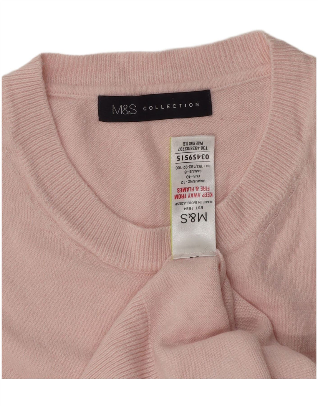 Marks & Spencer Damen-Pullover mit Rundhalsausschnitt, Gr. 12, Mittelrosa